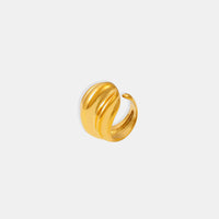 Anillo abierto de acero titanio chapado en oro de 18 quilates