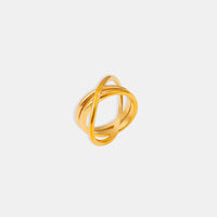 Anillo entrelazado chapado en oro de 18 quilates