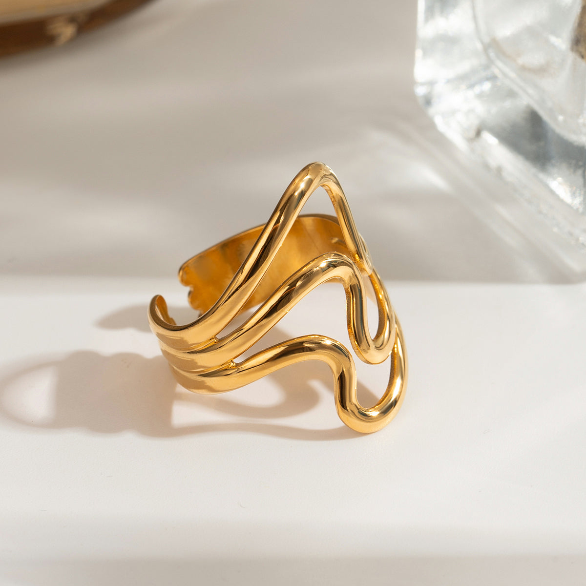 Anillo Abierto Corrugado de Acero Inoxidable