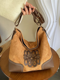 Bolso tote con correa ajustable de gamuza