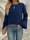 Devine Frill Round Neck Long Sleeve Top