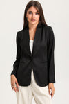 Blazer de manga larga con cuello chal