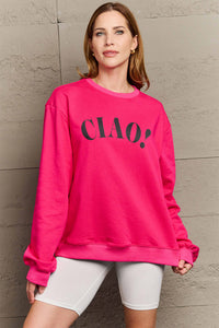 Simply Love Sudadera con cuello redondo CIAO！ de tamaño completo