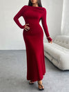 Ruched Long Sleeve Maxi Dress