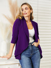 Ninexis Open Front 3/4 Sleeve Full Size Cardigan