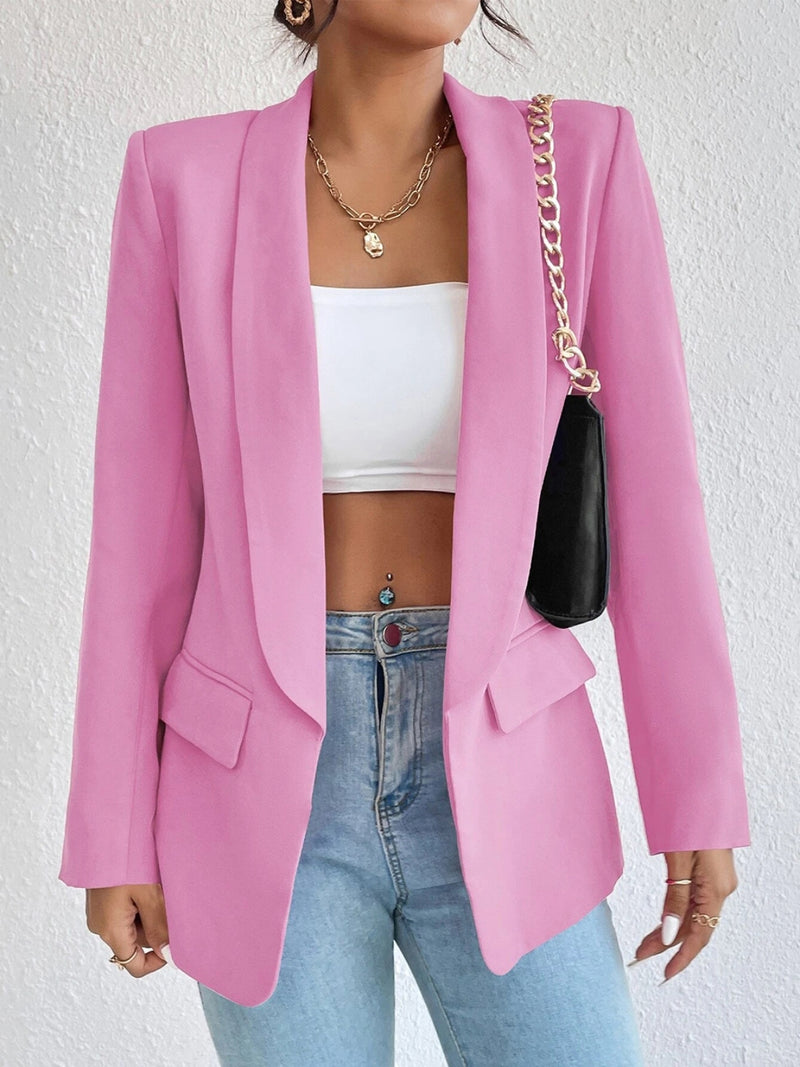 Blazer de manga larga con cuello chal