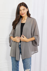 Melody Just Breathe Kimono de gasa de tamaño completo en gris