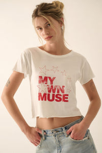 Camiseta corta con gráfico y lavado vintage My Own Muse