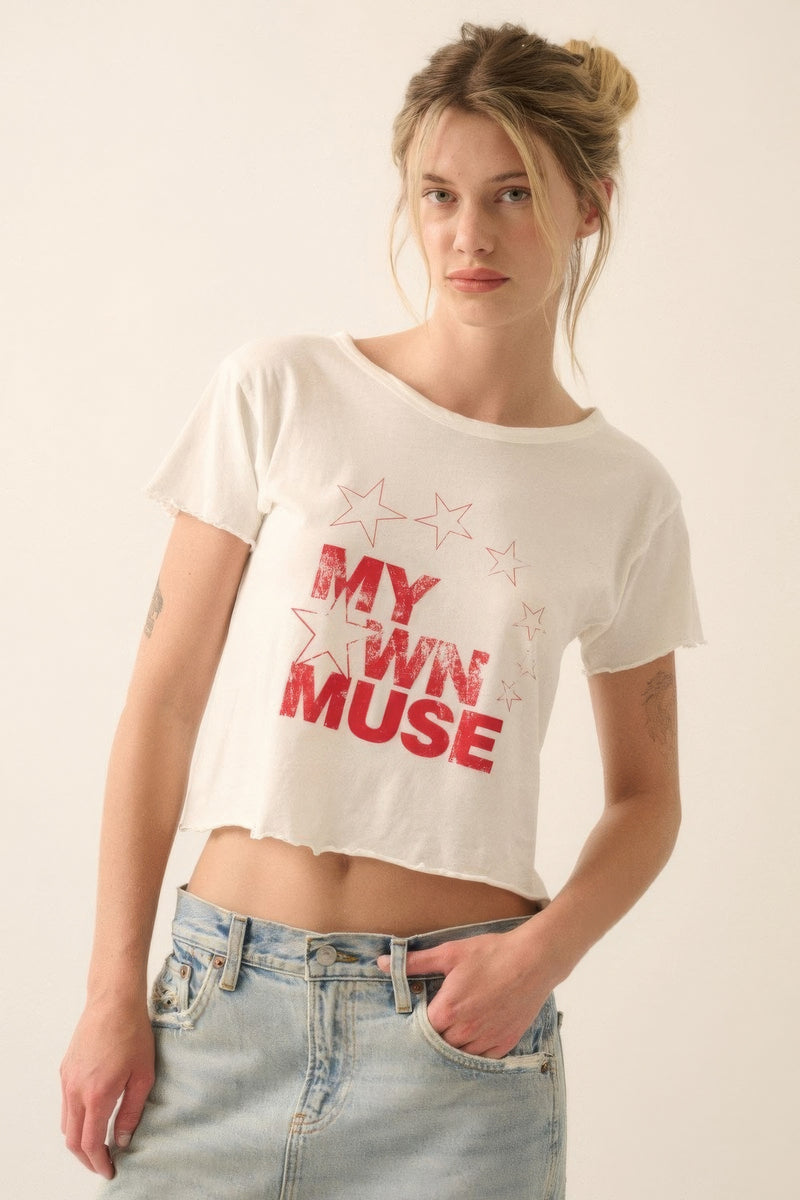 Camiseta corta con gráfico y lavado vintage My Own Muse