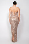 Sequin V-bar Crisscross Tube Dress