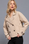 Chaqueta corta de trench de doble botonadura