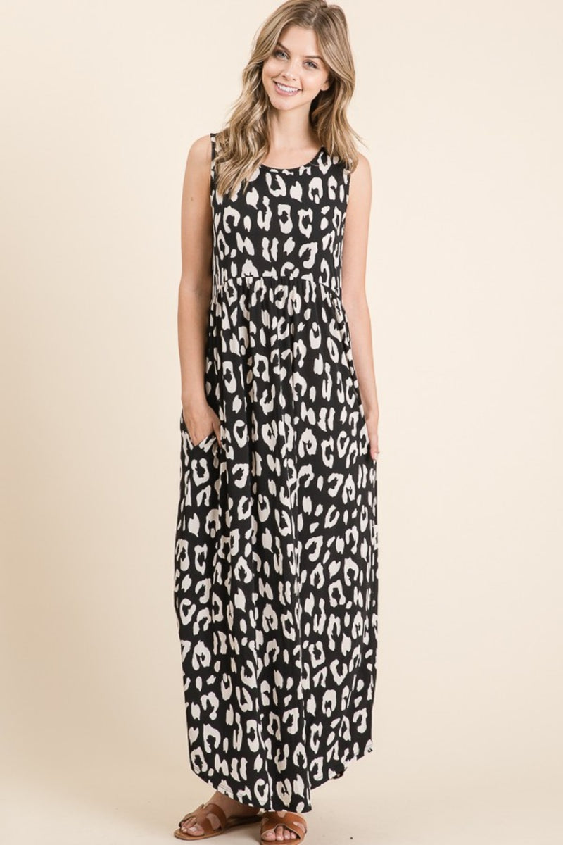 Vestido Maxi BOMBOM Leopard con Bolsillos