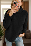 Fuzzy Turtleneck Long Sleeve Sweatshirt