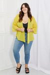 Melody Just Breathe Full Size Chiffon Kimono in Yellow