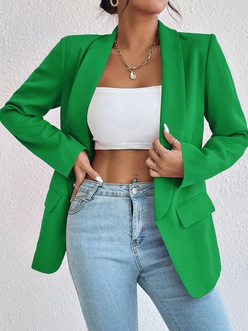 Blazer de manga larga con cuello chal