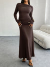 Ruched Long Sleeve Maxi Dress