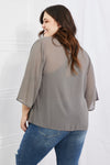 Melody Just Breathe Kimono de gasa de tamaño completo en gris