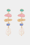 Abnormal Shape Zinc Alloy Synthetic Pearl Dangle Earrings