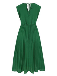 Tied Surplice Pleated Tank Dress