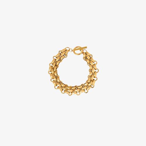 Pulsera con cierre de toggle chapado en oro