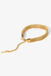 Pulsera de cadena ancha chapada en oro de 18 quilates