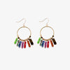 Pendientes colgantes de piedra multicolor