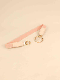 Double Ring Buckle Elastic PU Belt