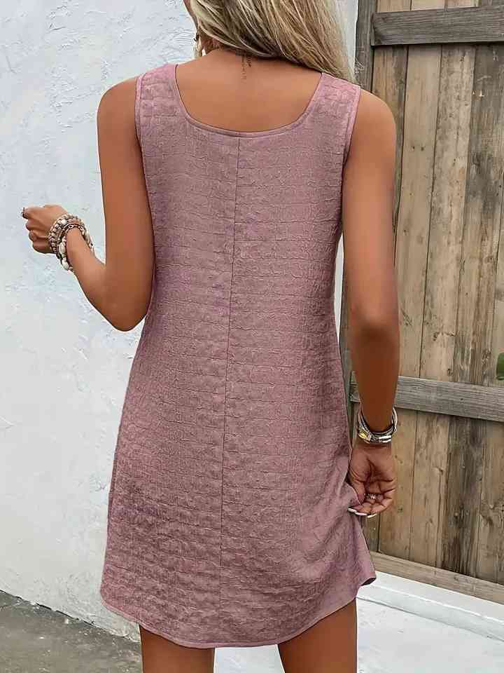 Asymmetrical Neck Sleeveless Dress