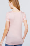 Short Sleeve Scoop Neck Top With Pocket