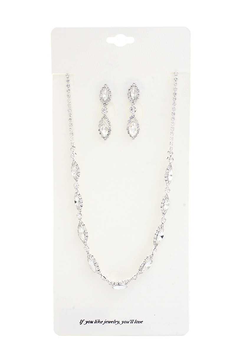 Elegant Marquise Rhinestone Loop Necklace