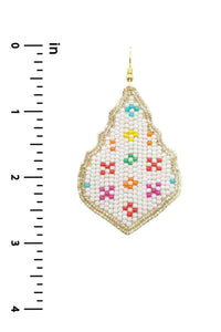 Seed Bead Pattern Dangle Earring