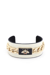 Pulsera de Cuff de eslabones cubanos Bee