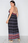 Plus Size Multi Black Paisley Print Maxi Boho Dress