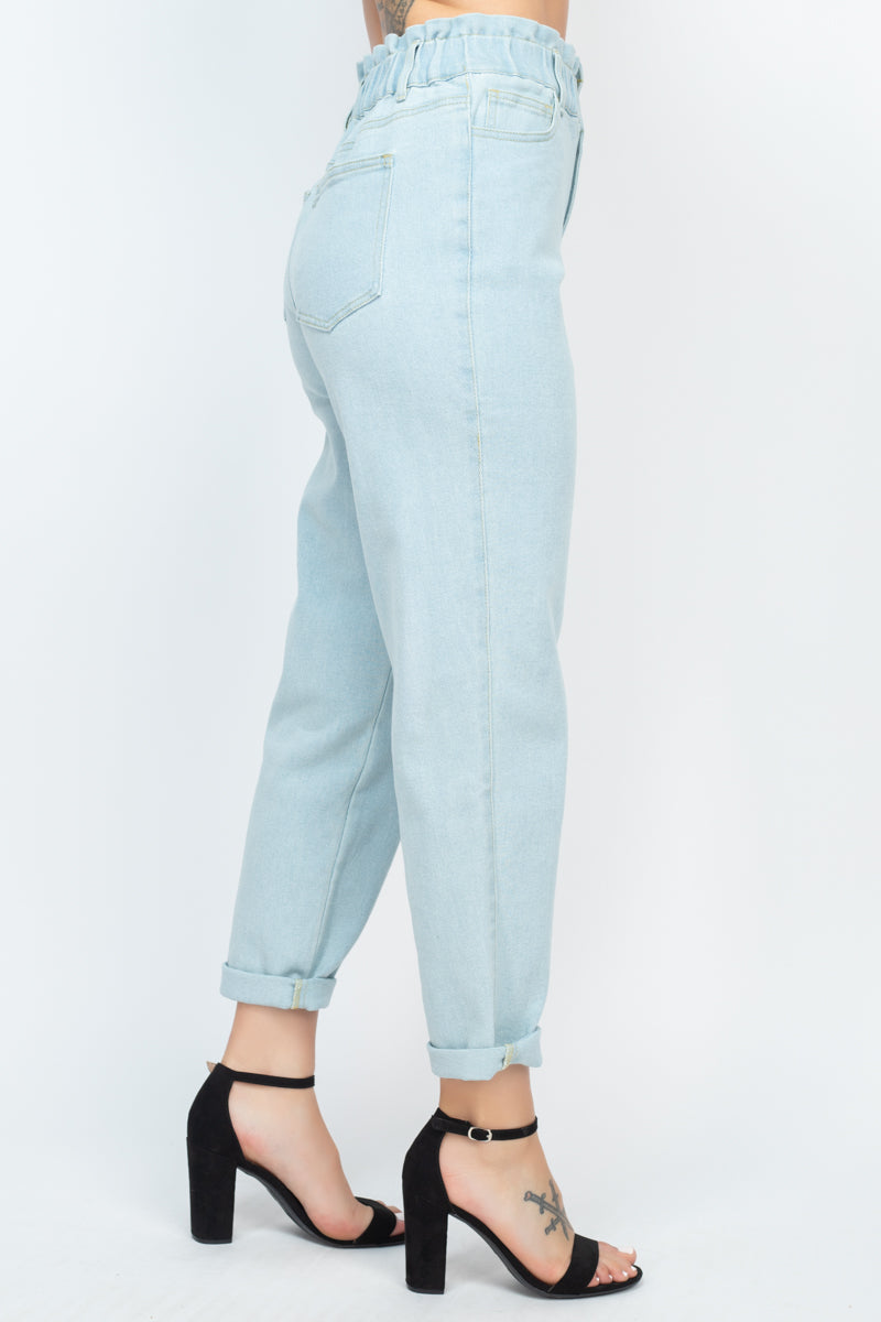 Double Button High-waisted Jeans