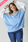 Plus Round Neck Multicolored Oversized Sweater