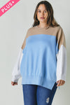 Plus Round Neck Multicolored Oversized Sweater