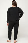 Plus Size Solid Sweater Knit Top And Pant Set