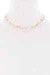 Flat Metal Chain Short Necklace