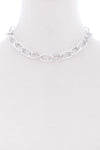 Flat Metal Chain Short Necklace