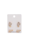 Slanted Rhinestone Heart Earring Set