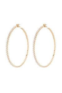 Classic Basic Rhinestone Hoop Earring