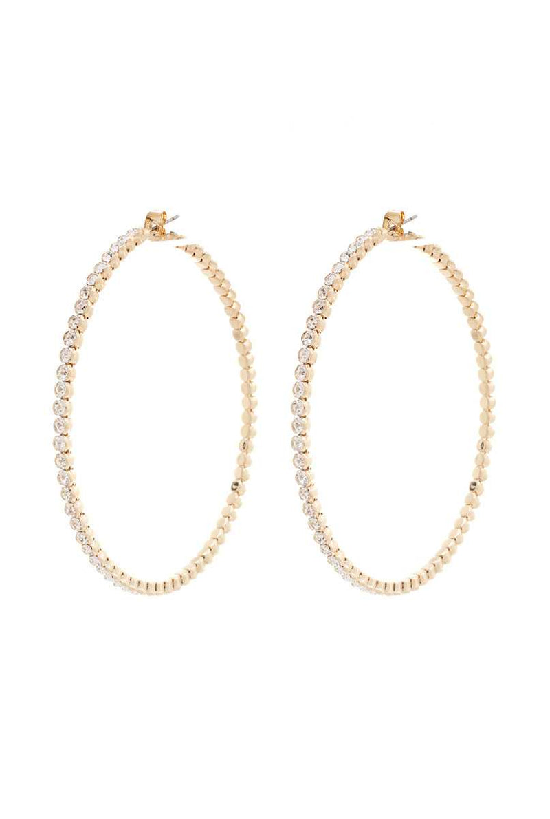 Classic Basic Rhinestone Hoop Earring