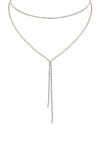 Collar de capa simple con lariat de strass