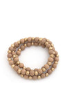 Wood Metal Brad Bracelet Set