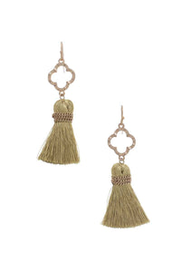 Moroccan Shape Tassel Dangle Earring