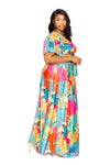 Tropical floral maxi skirt & top set