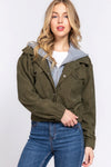 Long Slv Hoodie Corduroy Jacket