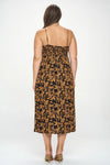 Plus Botanical Print Front Tie Maxi Dress