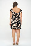 Plus Big Floral Front Tie Ruffle Mini Dress