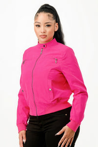 Chaqueta de moto casual con cremallera